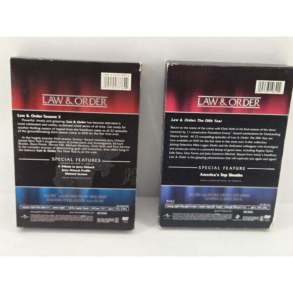 Law & Order DVD Bundle Set | Complete Third Year & Fifth Year | Lot - Picture 2 of 3